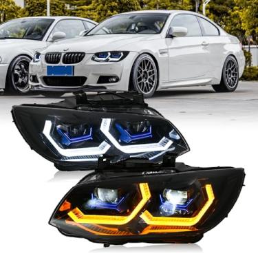 Imagem de T T-ABC Nova lâmpada frontal compatível com BMW 328i 320i 330i 335i 2005-2018 acessórios de substituição personalizada (H1XC 11-13 E92 E93 OEM é Xenon)