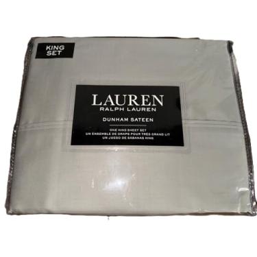 Imagem de Lauren Ralph Lauren Jogo de cama King Size Dunham cetim algodão 4 peças - verde musgo cinza