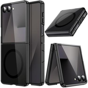 Imagem de JETech Capa Magnética para Samsung Galaxy Z Flip 7 2025 Compatível com MagSafe, Case Capinha Protetora Transparente de PC Rígido que Não Amarelece e Antirriscos (Preto)