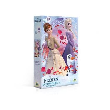 Imagem de Quebra cabeça 100 pçs frozen metalizado - TOYSTER