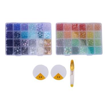 Imagem de HEEPDD Contas de Vidro Crackle de 48 Cores de 8 Mm, Conjunto de Contas Redondas para Fazer Joias, Artesanato Com Espaçadores, Amuletos para Pulseiras, Colares, Brincos, Decoração de (2)