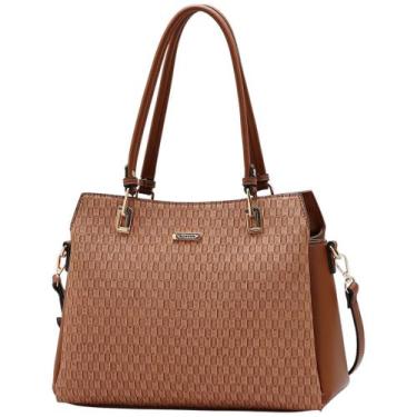 Imagem de Bolsa Feminina Moda Sofisticada Fecho Ecler Seguro Chenson, Caramelo, 