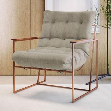 Imagem de Poltrona M03 Estrutura Em Ferro Mais Decor Cobre/areia
