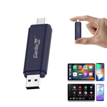 Imagem de Carlinkit Adaptador CarPlay sem fio para iPhone e Android MINI5 PRO, Plug and Play, com fio para sem fio, conexão automática, atualização online, Siri Voice e Google Voice, para CarPlay com fio e
