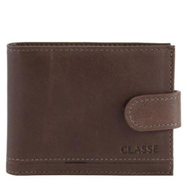 Imagem de Carteira Masculina Classe Couro Fecho Com Porta Moedas, Brow m290
