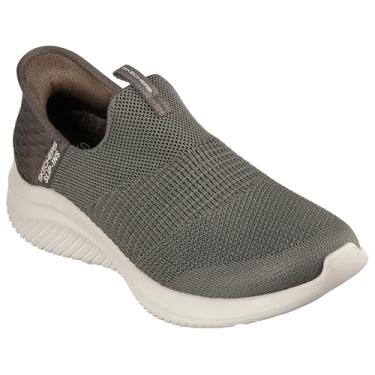 Imagem de Skechers Tênis feminino Ultra Flex 3.0 Cozy Streak, Acabamento de malha verde-oliva, 38 BR