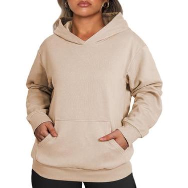 Imagem de Moletom feminino com capuz Eytino, tamanho grande, manga comprida, 5 v