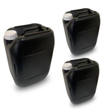 Imagem de Vasilhame Preta Reciclada Para Produtos Corrosivos - 3 Pçs