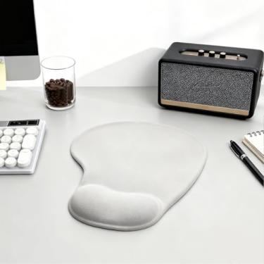 Imagem de Mouse pad de descanso de pulso de espuma viscoelástica com base antiderrapante, 22,5 x 19,2 cm para computador, casa, escritório, café