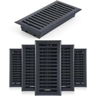Imagem de Floor Register Yaocom 4 x 10 cm Capas de ventilação de metal preto x4