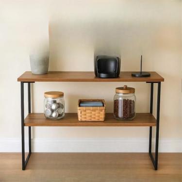 Imagem de Aparador Buffet Industrial Cantinho do Café–2 Prateleiras em MDF(Preto - Freijó)