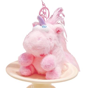 Imagem de Chaveiro de pelúcia, unicórnio, rosa, brinquedo macio para crianças e adultos