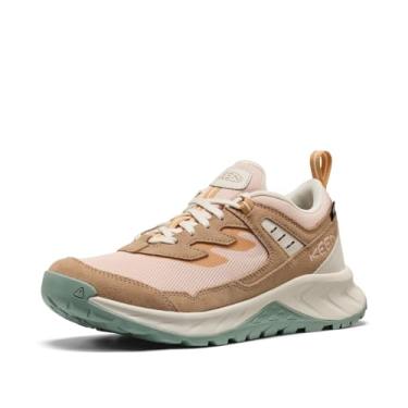 Imagem de KEEN Tênis feminino Hightrail de cano baixo, durável, leve, respirável, de couro, impermeável, para caminhada, Cameo Rose/Oak Buff, 37