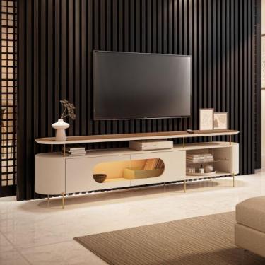 Imagem de Rack para TV até 85 Polegadas com LED 2 Portas Ária HB Móveis, Off Whi