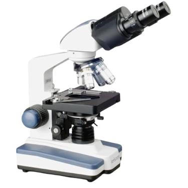 Imagem de AmScope - Microscópio composto binóculo LED 40X-2500X com estágio mecânico 3D + câmera digital USB - B120C-E