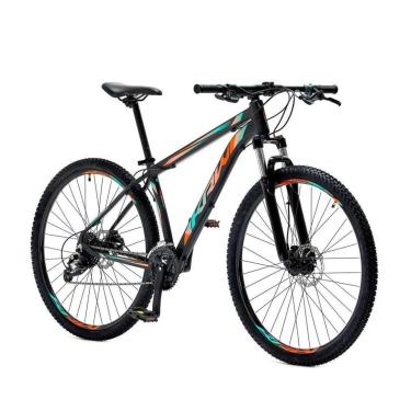 Imagem de Bicicleta Aro 29 KRW Alumínio 24 Vel Freio a Disco Hidráulico S11 - Cor Preto/Azul e Laranja, Quadro 15.5