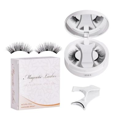 Imagem de Cílios Falsos com Sucção Magnética em Caixa Integrada - Sem Cola Vestido Rápido Fácil para Iniciantes Anti-Alérgico Fixação Segura Maquiagem de Olhos Longa Duração Armazenamento Protege os Estende a V