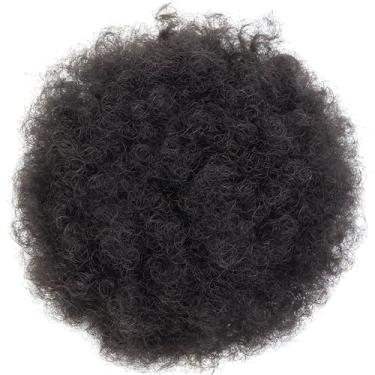 Imagem de Extensão de rabo de cavalo afro com cordão ajustável, cabelo encaracolado preto natural, fácil instalação para mulheres