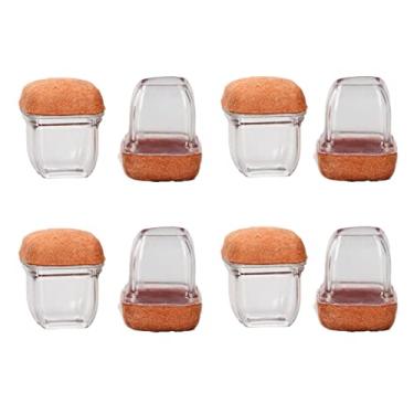 Imagem de Acouto Protetores Transparentes de Perna de Cadeira Tpe, 8 Peças Com Almofadas de Feltro-protetores de Piso para Mesas e Bancos, Fácil Instalação, Arranhões (S)