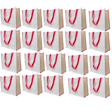 Imagem de Bolsa Ecobag Reutilizavel Kit 20 Uni Mercado Compras Reutilizavel Sacola De Ombro Economica