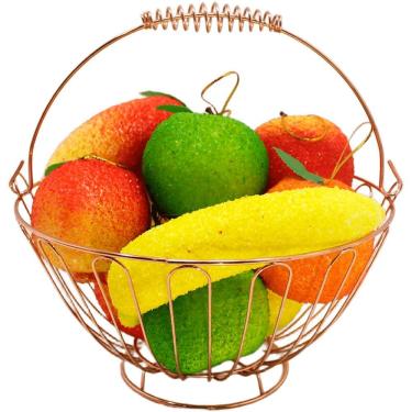 Imagem de Kit Fruteira Redonda Com Frutas Artificial 12pçs Em Isopor