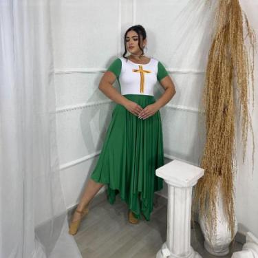 Imagem de Vestido de Dança Coreografia Plus Size Cruz Moda Evangélica - MISS FLO