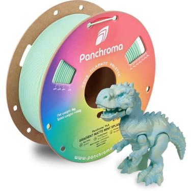 Imagem de Polymaker Filamento PLA fosco gradiente Panchroma, filamento de impressão 3D multicolorido gradiente fosco verde pastel e azul de 1,75 mm, filamento PLA de impressora 3D, serve para a maioria das