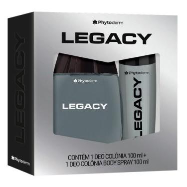 Imagem de Kit Colônia Phytoderm Legacy Masculino 100ml + Body Spray Legacy 120ml