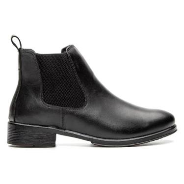 Imagem de Bota Chelsea Confortável em Couro Naturally, Ankle Boot Feminina Clássica, com Elástico Lateral e Solado Antiderrapante (Preta, BR, BR, Adulto, Numérico, 40)