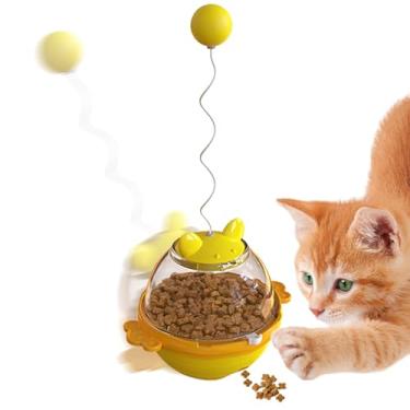 Imagem de Brinquedo dispensador de guloseimas para gatos - Quebra-cabeças para gatos internos - Suprimentos para animais de estimação quarto varanda jardim sala de estar estudo quintal