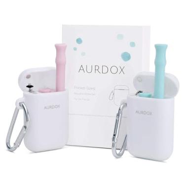 Imagem de Canudos dobráveis de silicone originais - canudos dobráveis, reutilizáveis e portáteis para viagens - Canudos portáteis extra longos de 25,4 cm, pacote com 2 para copos de 30 e 567 g, inclui escova de