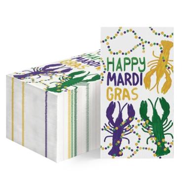 Imagem de Horaldaily 100 guardanapos decorativos de papel descartáveis MardiGras, toalha de mão de lagosta para festa, almoço, jantar, cozinha, banheiro, decoração
