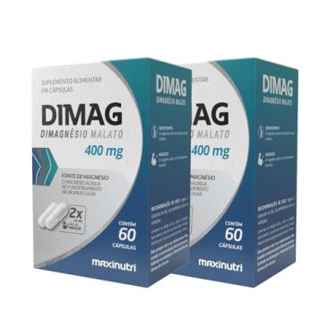 Imagem de Maxinutri, Kit 2 Dimag Dimalato de Magnésio 400mg 60 Cáps Maxinutri