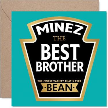 Imagem de Stuff4 Cartão de aniversário Brother - Ever Bean - Cartão de feliz aniversário para irmão de irmã irmão, 5,7 polegadas estilo etiqueta de produto cartões comemorativos aniversário