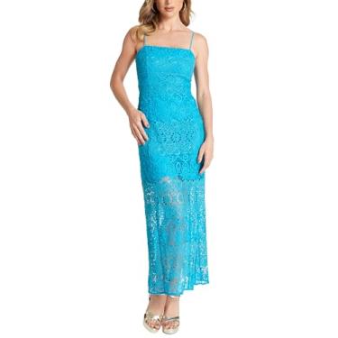 Imagem de GUESS Vestido feminino sem mangas Carrie, Azul de inverno, 11