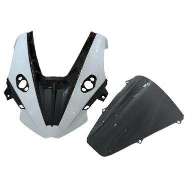 Imagem de GZDLMoto Kit de carenagem frontal de viseira de para-brisa de motocicleta para CFMOTO 675SS, plástico ABS 675NK, 2 em 1 (cinza D, tamanho único)