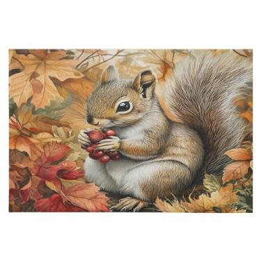 Imagem de CEBUGI Tapete de área 60 x 90 cm macio lavável tapete antiderrapante com suporte de borracha tapetes de área de esquilo para sala de estar, quarto, decoração de casa