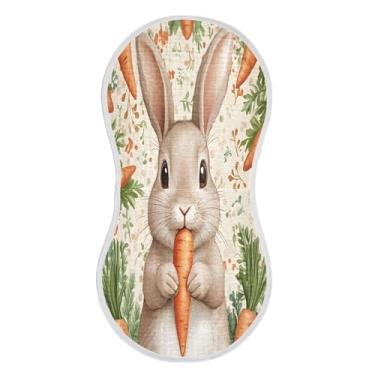 Imagem de xigua Conjunto de 4 panos de musselina de coelho fofo para arroto, super macios e absorventes, roupas de arroto de algodão, presente de chá para recém-nascidos, bebês meninas e meninos