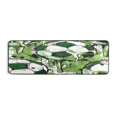 Imagem de Qilmy Tapete de futebol colorido 183 x 61 cm, antiderrapante, antifadiga, confortável, tapetes longos, para quarto, sala de estar, banheiro, corredores, entrywa508