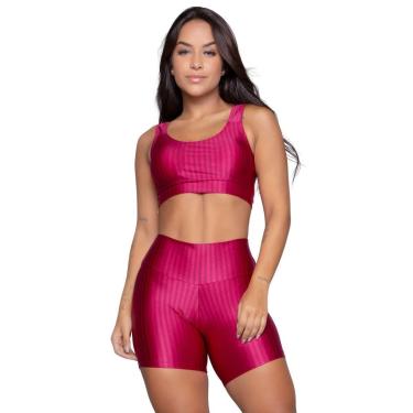 Imagem de Conjunto Top e Short New Zig 3D Bella Fiore Bojo Compressão Academia Treino Moda Fitness-Feminino