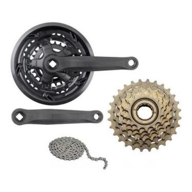 Imagem de Kit Relação Bicicleta Pedivela + Catraca + Corrente 18 Velo - LTX, WG 
