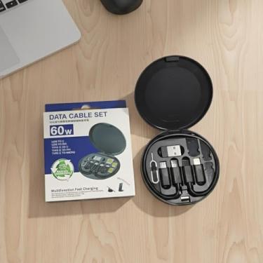 Imagem de Adaptador USB, cabo de carregamento micro USB com adaptador de iluminação USB C, adaptador de iluminação para USB C, caixa de armazenamento com vários cabos de carregamento contém suporte de cartão