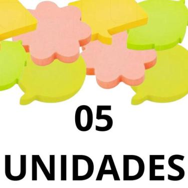 Imagem de Mini Bloco Post It Adesivos Coloridos Sortidos com 60 folhas Tamanho 4