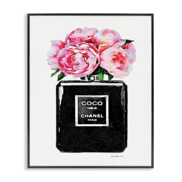 Imagem de Stupell Industries agp-106 Glam Perfume Bottle Flower Black Peony Pink Wall Art, 11 x 14