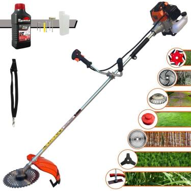 Imagem de Roçadeira Import Way IWRGM2T5X163 63cc 3HP Alta Rotação Para Todos os Tipos de Trabalho Com Carretel Nylon + Kit de 7 Opções de Cortes + Óleo Toyama