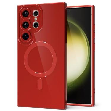 Imagem de Svanove Capa para celular Samsung Galaxy S23 Ultra de silicone magnética, compatível com Magsafe capa fofa para mulheres, feminina, brilhante, geleia, borracha, fina, de plástico rígido, cofre e