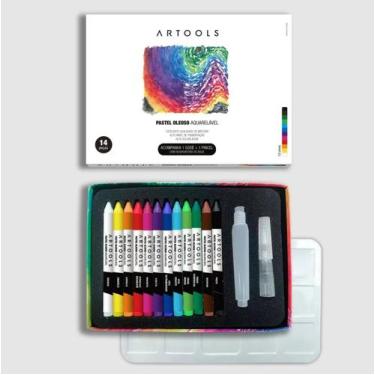 Imagem de Pastel Oleoso Artools Aquarelavel 12 Cores + Gode + Pincel