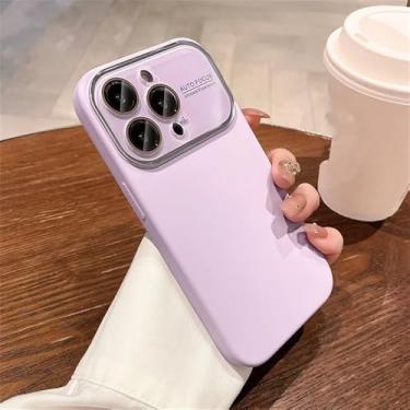 Imagem de Capa de silicone para iPhone 11 12 13 14 15 Pro Max à prova de choque, proteção traseira Candy Lens Cases Cover, roxo, para iPhone 14
