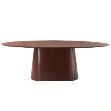 Imagem de Mesa De Jantar Oval De Madeira Medidas 160cm X 90cm Capuccino
