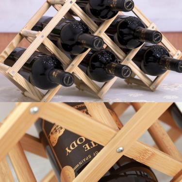 Imagem de Adega Retratil Rack Vinhos Madeira Suporte Porta 6 Garrafas